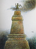Hoher Sockel Bild Justitia